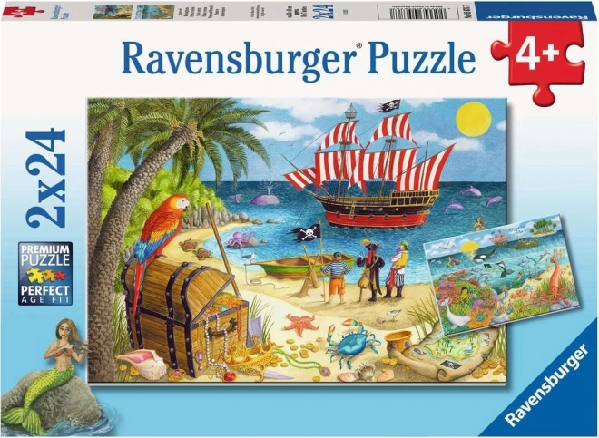 Ravensburger puzzle Pirates et fées des mers 2×24 pièces