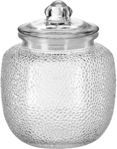 Bocal en verre rond 1,9 l avec couvercle en verre