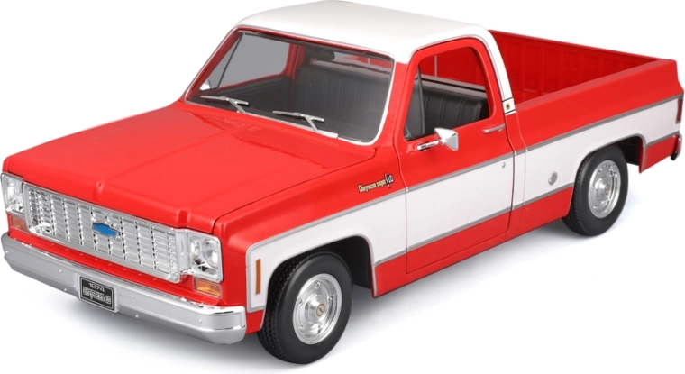 Maisto 1974 Chevrolet C10 Cheyenne Super 1:18 modèle pick-up rouge‑blanc