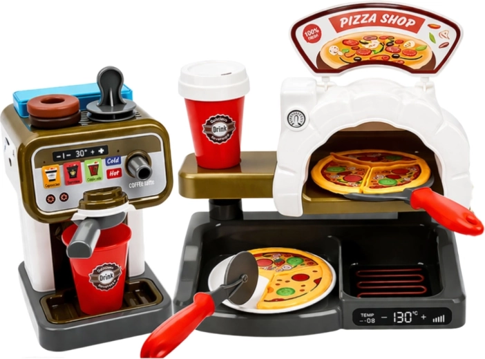 Machine à café et gobelets pour servir les boissons