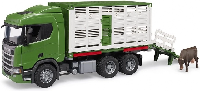 Transporteur d'animaux Scania avec figurine de vache