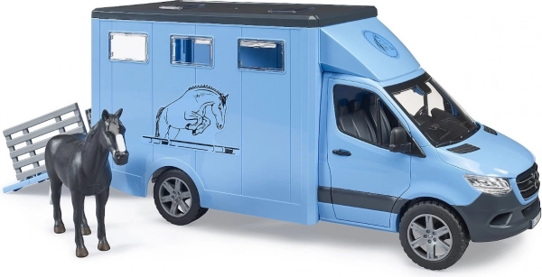 Bruder Mercedes‑Benz Sprinter transporteur de chevaux avec figurine