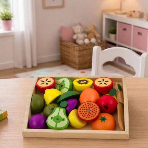 Rangement clair dans une boîte en bois