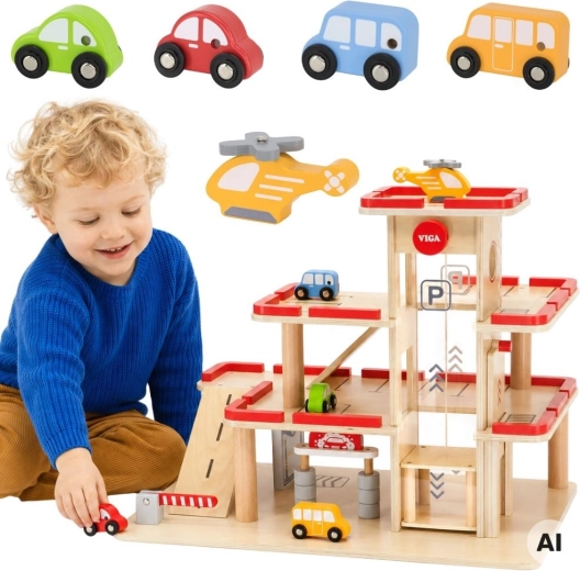 Garage urbaine en bois Viga avec ascenseur et hélicoptère