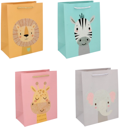 Sac cadeau coloré avec animaux 23 × 18 × 10 cm