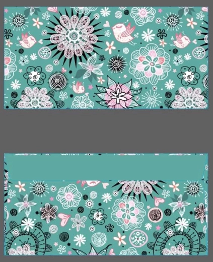 Enveloppe colorée DL avec motif d’oiseau