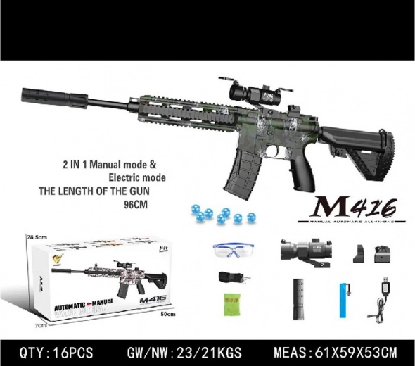 Fusil gel M416 à billes d’eau avec accessoires