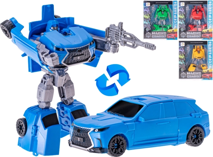 Voiture robot transformable 14,5 cm avec arme