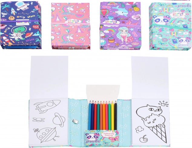 Livret de coloriage de voyage 2x30 feuilles + 10 crayons de couleur