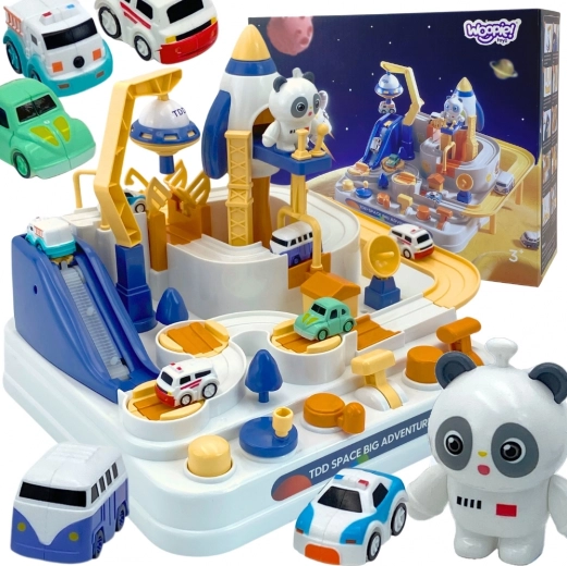 Piste de voitures interactive Panda Aventure cosmique