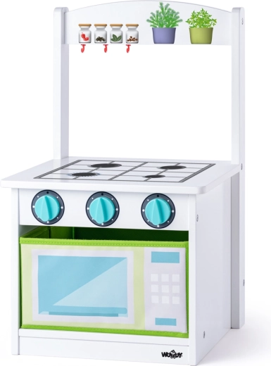 Petite chaise enfant avec espace de rangement et cuisinière