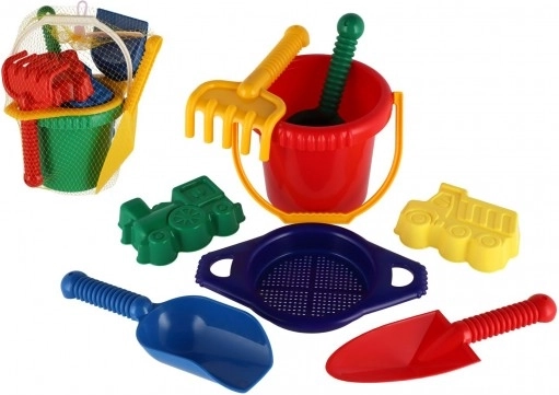 Ensemble en plastique pour sable dans un filet pour enfants à partir de 12 mois