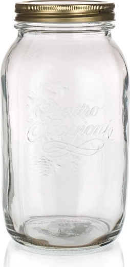 Bocal en verre QUATTRO STAGIONI 1,5 l avec couvercle métallique