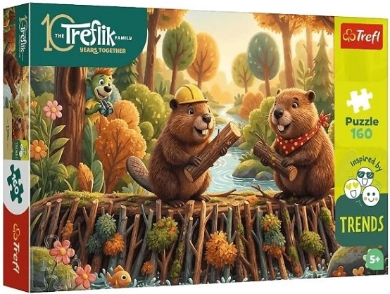 Puzzle Trefl 160 pièces « Au castor » (La famille des Trefliks)