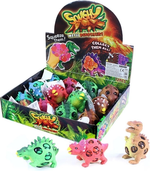 Balle anti-stress de dinosaure avec trous