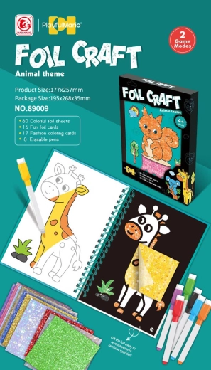 Kit créatif 2-en-1 mosaïque et coloriage avec animaux