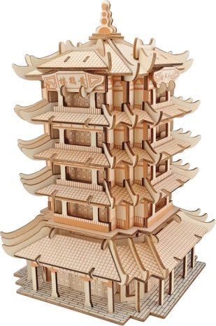 Puzzle 3D en bois Yellow Crane Tower