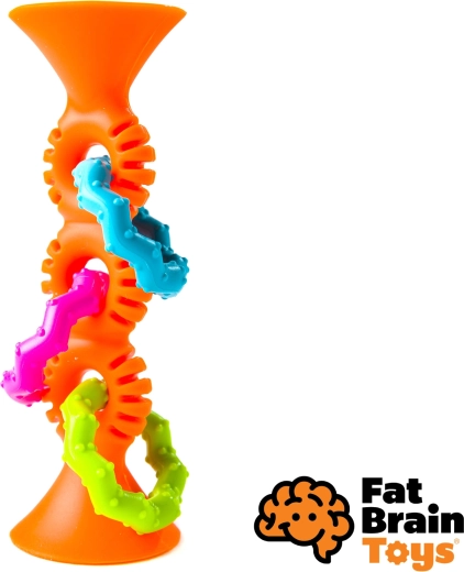 Hochet et anneau de dentition Fat Brain pipSquiz Loops orange