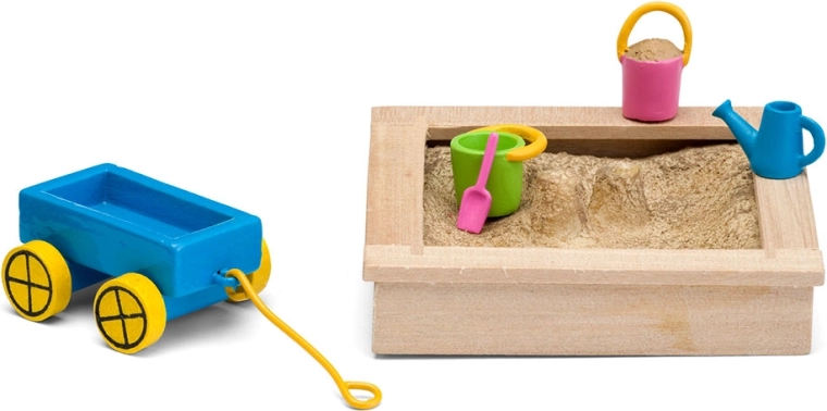 Accessoires Lundby pour maison de poupées – bac à sable avec set de jouets