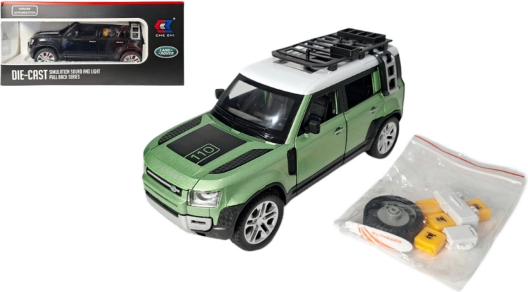 Land Rover Defender 1:24 modèle métal avec lumières et son