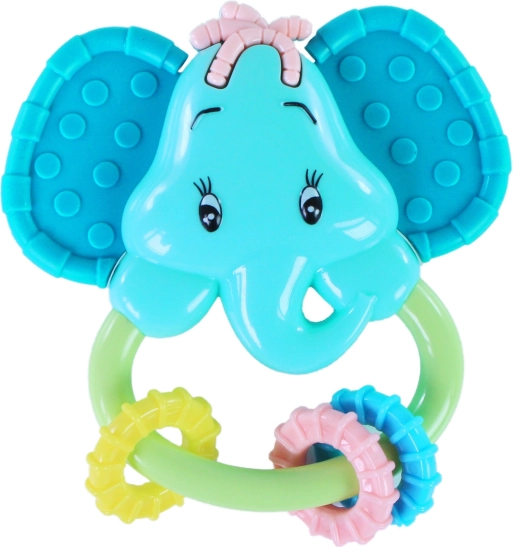 Hochet et anneau de dentition éléphant pour bébés