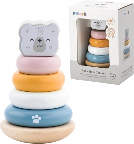 VIGA PolarB Pyramide éducative en bois - Ours polaire