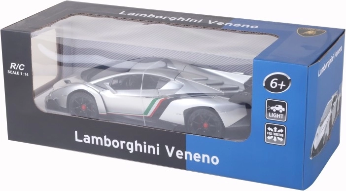 Voiture RC Lamborghini Veneno 1:14 argentée ou verte