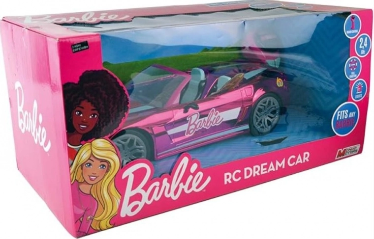 voiture RC rose Barbie 2,4 GHz pour deux poupées
