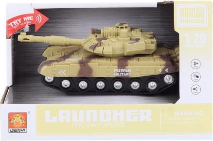 Tank beige à piles avec lumières et sons
