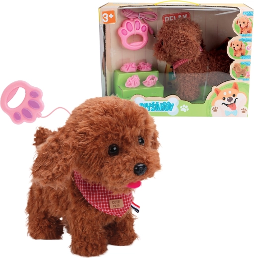 Chien en peluche interactif Mia avec laisse
