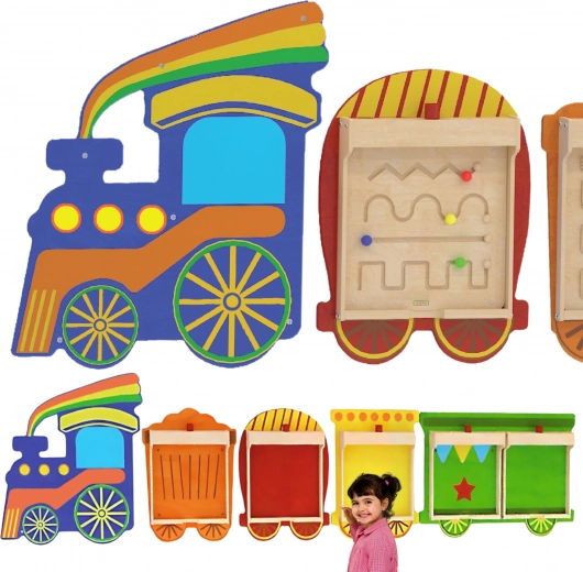 Système mural flexible pour 5 tableaux éducatifs – train MASTERKIDZ