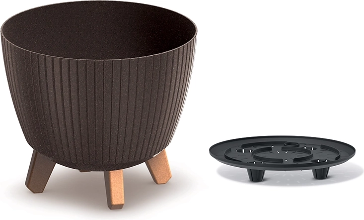 Pot de fleur Lamia Eco Wood 23,2 cm café
