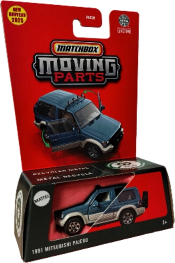 Matchbox Moving Parts Mitsubishi Pajero 1991 voiture tout-terrain bleue