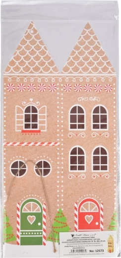 Maison-cadeau en papier pour bouteille avec paillettes 9 × 9 × 36 cm