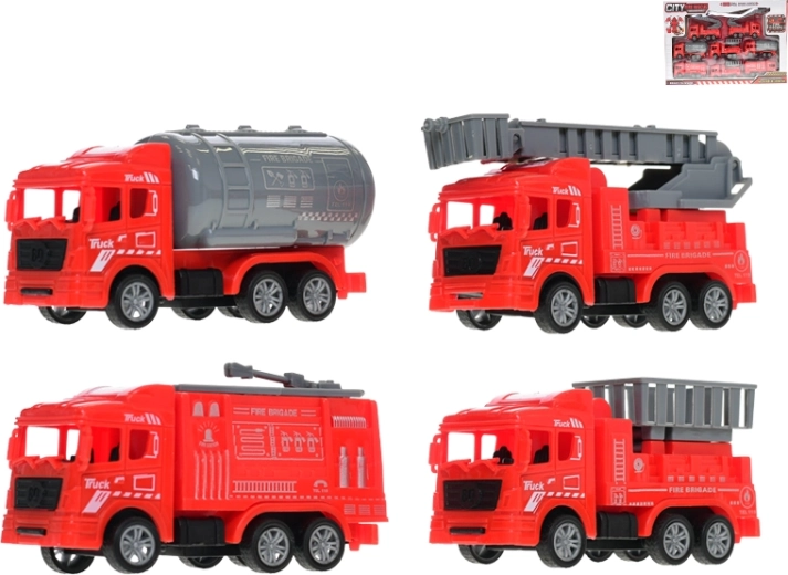 Ensemble de camions de pompiers à rétrofriction, 8 pcs