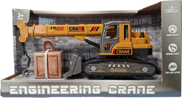 Grue de chantier à chenilles avec benne – traction à retour (pull-back)