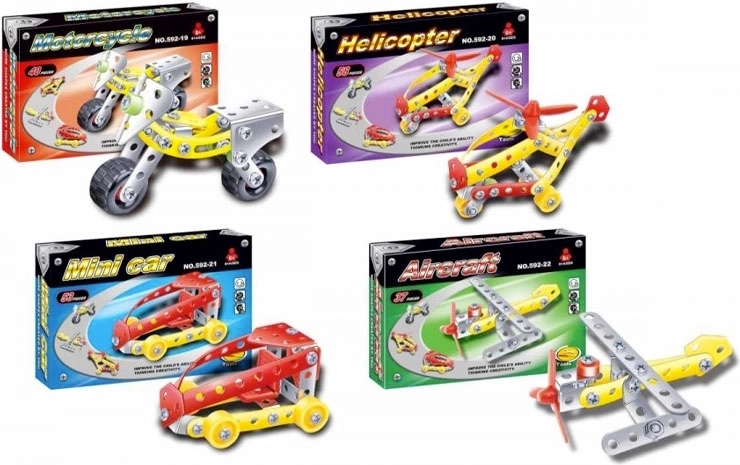 Mini puzzle métallique – avion, hélicoptère, voiture ou moto