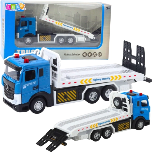 Camion de remorquage de transport avec plateau mobile, lumières et sons