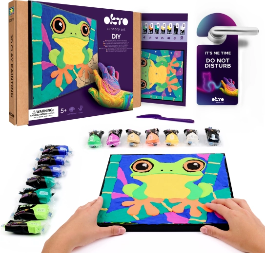 OKTO Rainette – kit créatif de peinture à la pâte selon les numéros 29 × 29 cm