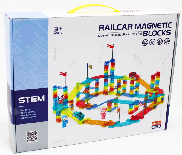 Circuit de course magnétique 240 pièces avec petite voiture électrique