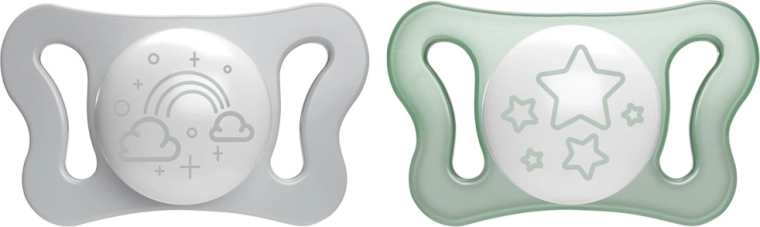 Chicco sucette PhysioForma Micro nuit en silicone 0–2 mois, 2 pcs