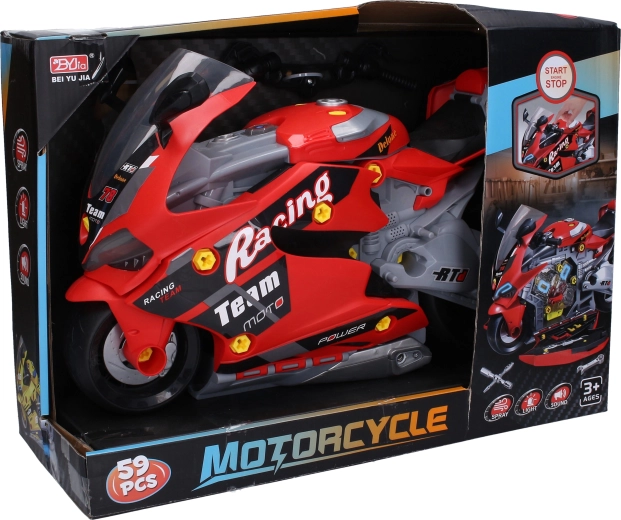 Moto à assembler avec effets et vapeur, 46 cm