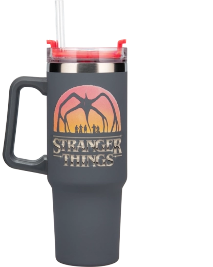 Gobelet isotherme Stranger Things 1200 ml avec paille et anse