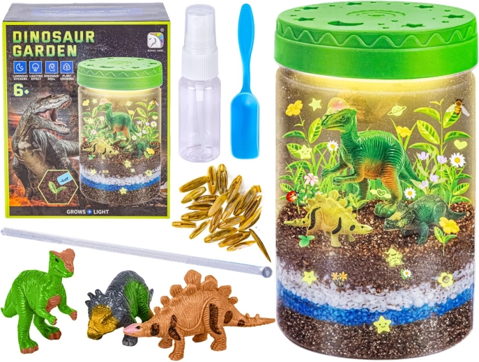 Terrarium pour enfants avec dinosaures et veilleuse LED - 1 pièce
