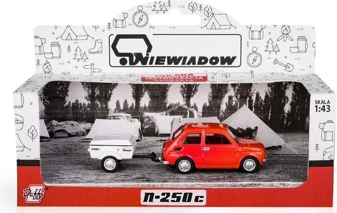 Fiat 126p avec caravane Niewiadów (version courte) – modèle rouge