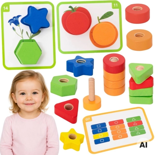 VIGA jeu éducatif de vis et d'écrous, 30 pièces