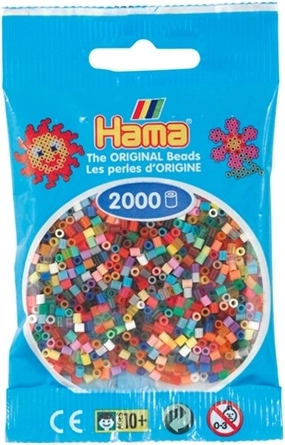 Mini perles à repasser Hama – mélange de couleurs (2000 pcs)
