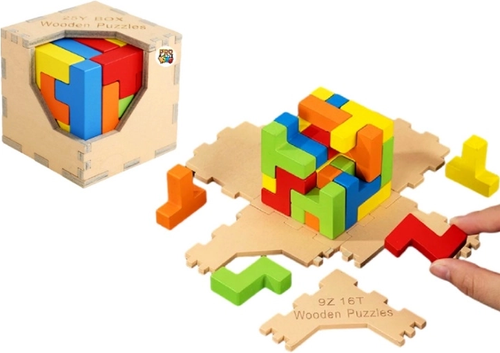 Cube magique en bois – casse-tête 3D