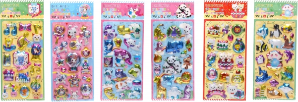 Autocollants lumineux 10 × 22 cm, assortiment de motifs