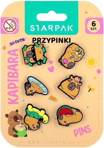 Badges en caoutchouc capybara – set de 6 pcs